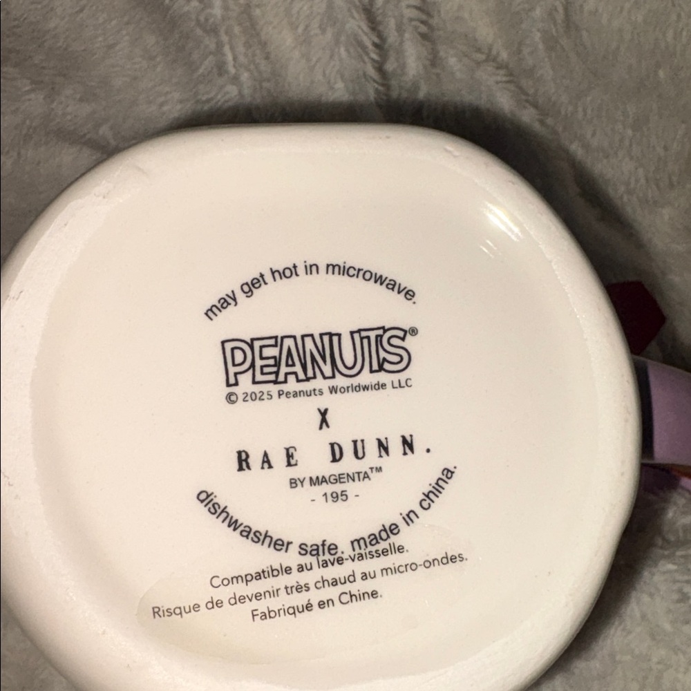 Rae Dunn Peanuts Snoopy Valentine’s Mug “You’re Just My Type” Purple NWT - Picture 6 of 6